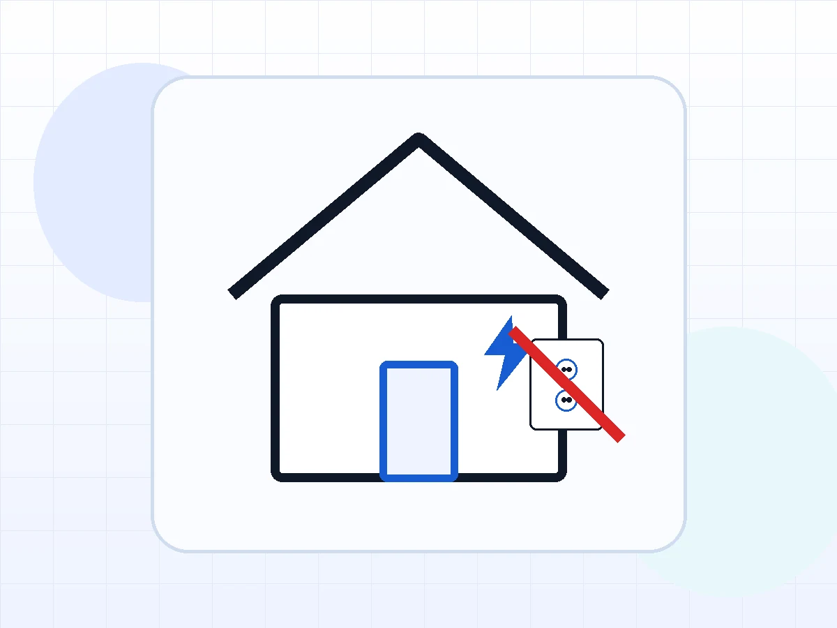 Ilustración de una vivienda con una zona sin suministro eléctrico